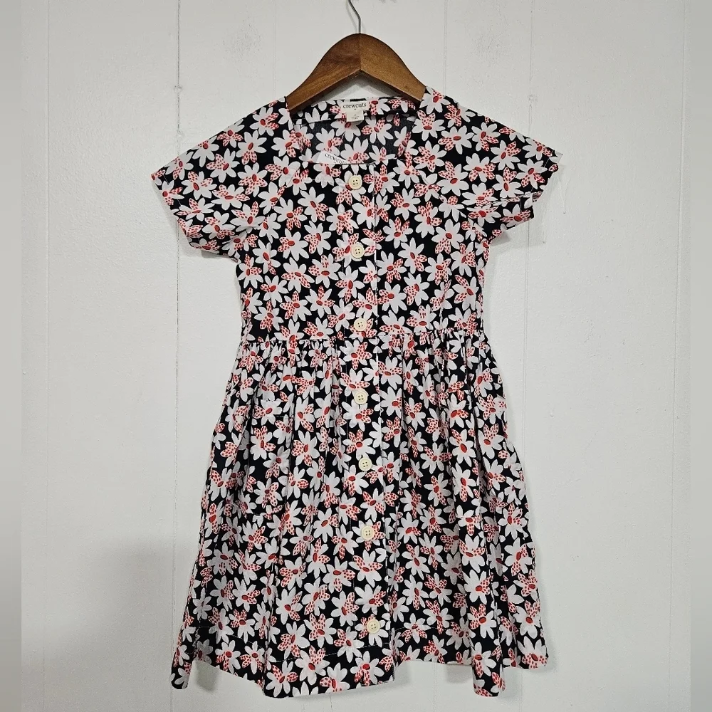 NWT J. Crew Crewcuts Girls Cotton Blend Daisy Print Dress - Picture 1 of 8